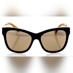 CHANEL Acetate Mirrored Runway Square Suglasses Style 8350-A Black and Gold